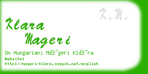 klara mageri business card